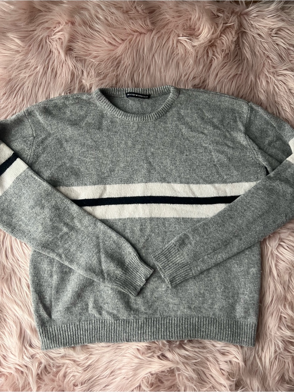 Brandy Melville Made in Italy Wool Cashmere Gray Crewneck Sweater